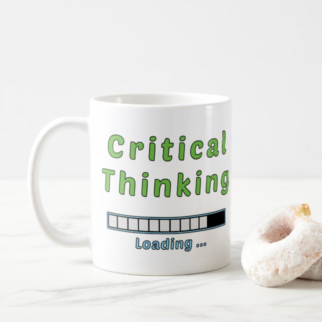 Caneca De Café Pensamento Crítico (Com Donut)