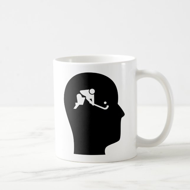 Caneca De Café Pensamento sobre o hóquei em campo (Direita)