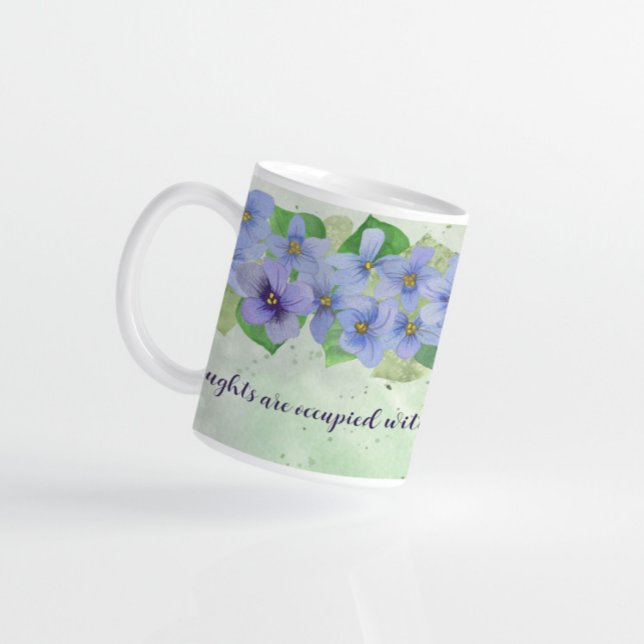 Caneca De Café Pensamentos do Amor Violeta Flor (Criador carregado)