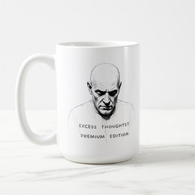 Caneca De Café Pensamentos em Excesso? Edição Premium (Esquerda)