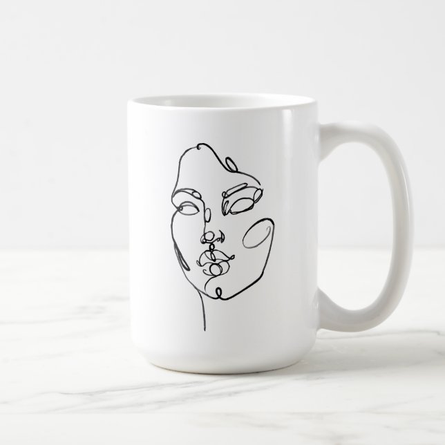 Caneca De Café Pensamentos Lineares - Face (Direita)