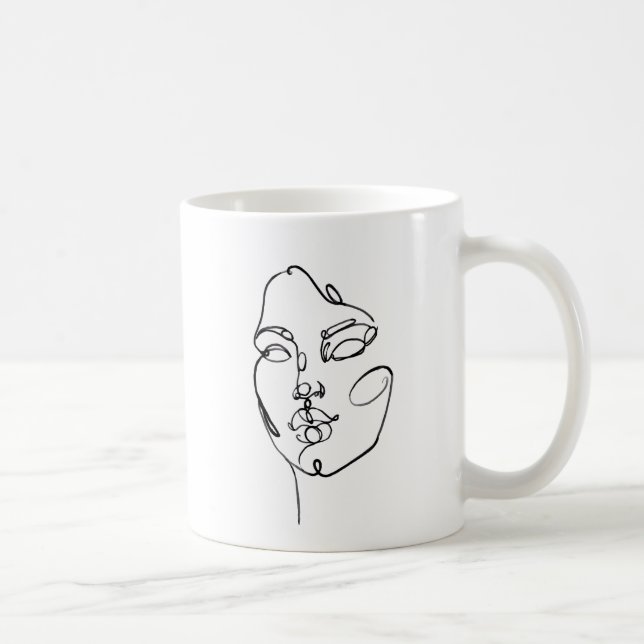 Caneca De Café Pensamentos Lineares - Face (Direita)