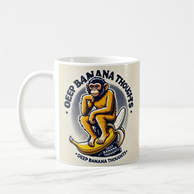 Caneca De Café pensamentos profundos sobre bananas (Esquerda)