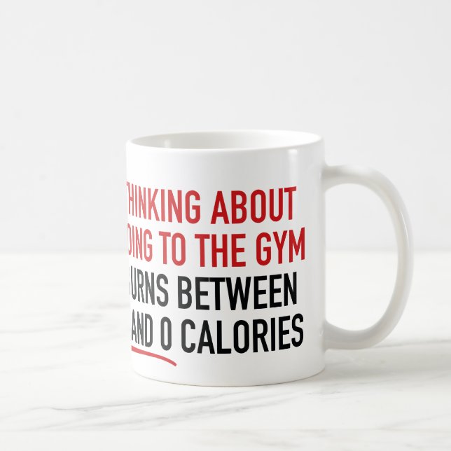 Caneca De Café Pensando Em Ir À Academia (Direita)