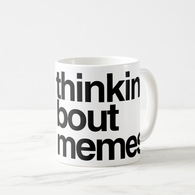 Caneca De Café Pensando em memes (Frente Esquerda)