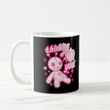 Pensando em Você Boneca Voodoo Rosa Gótica Kawaii 