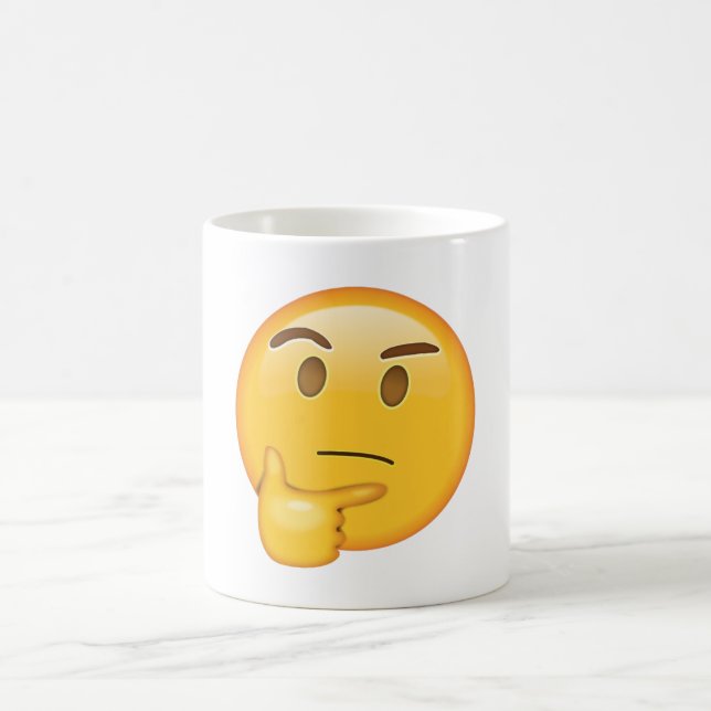 Caneca De Café Pensando no Rosto - Emoji (Centro)