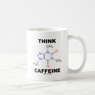 Caneca De Café Pense a cafeína (a molécula química da cafeína)