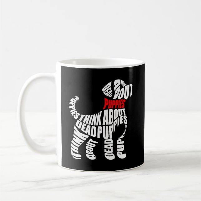 Caneca De Café Pense em Cachorros Brancos MORTOS (Esquerda)
