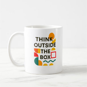 Caneca De Café Pense fora da caixa - Abstrato motivacional
