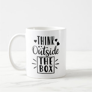 Caneca De Café Pense Fora da Caixa Inspirador Motivacional