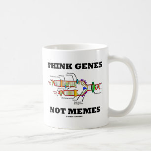 Caneca De Café Pense genes não Memes (a réplica do ADN)