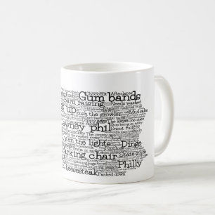 Caneca De Café Pensilvânia EUA Slang Word Art Map Café Mug