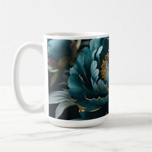 Caneca De Café Peônia Alaranjada Luxo Botânico Florido
