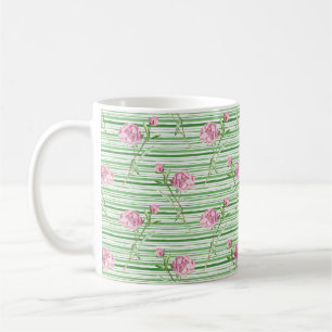 Caneca De Café peônia aquarela