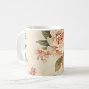 Caneca De Café Peônia Romântica & Jardim Antigo de Rosa