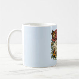 Caneca De Café Peônias & Borboletas – Dia das Mães Elegante