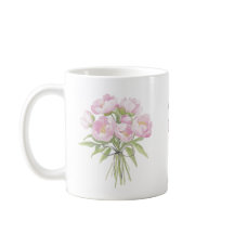 Peônias Cor-de-Rosa com Cerâmica de Laço