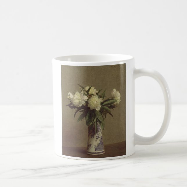 Caneca De Café Peônias em um vaso azul e branco (Direita)