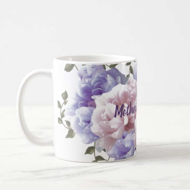Caneca de Café Peônias Mãe da Noiva (Esquerda)