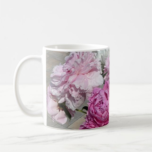 Caneca De Café Pêonias Rosa Mug (Esquerda)