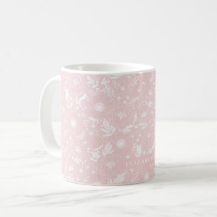 Caneca De Café Peony E Anêmona Ilustram Floral