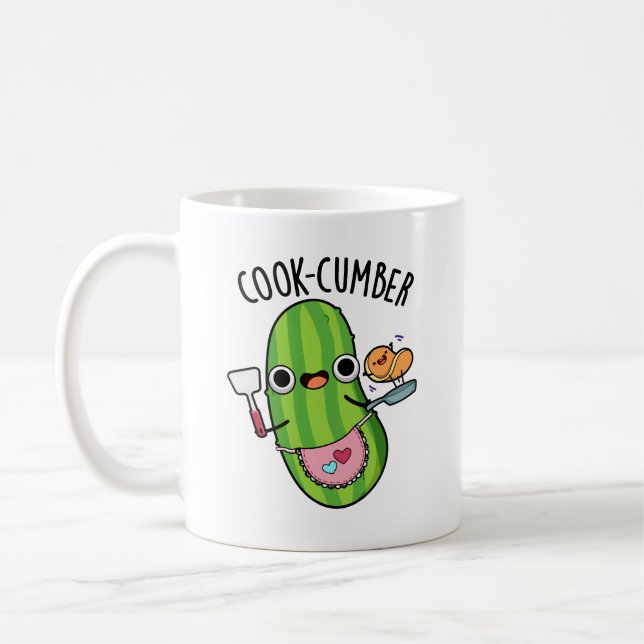 Caneca De Café Pepino Engraçado Engraçado Pepino Pun (Esquerda)