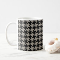 Pepita Clássica Houndstooth, Cinza Negra