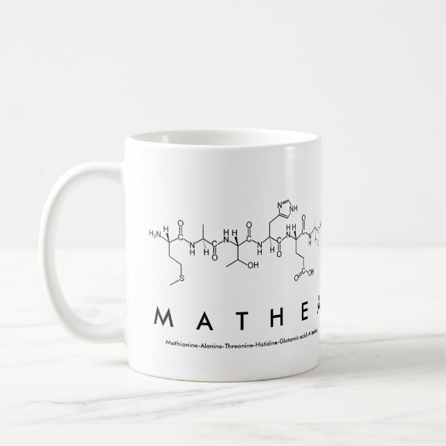 Caneca De Café Péptido Mathea nome mug (Esquerda)
