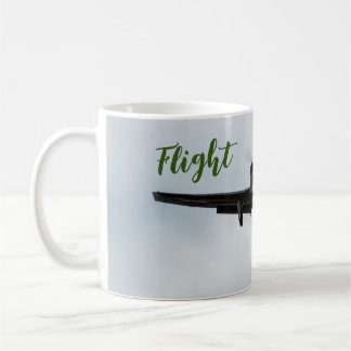 Caneca De Café Pequena aeronave com tempo de voo em verde