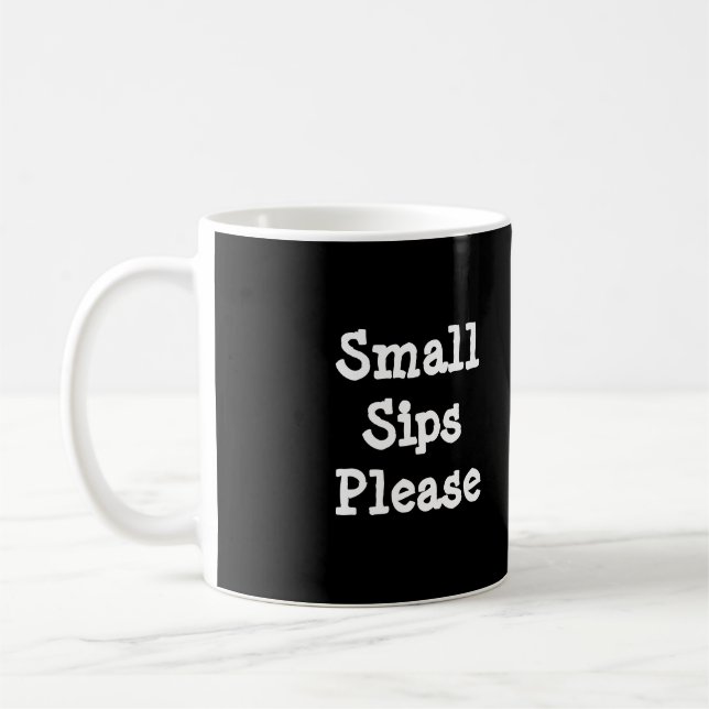 Caneca De Café Pequena Citação Engraçada com Texto Branco (Esquerda)