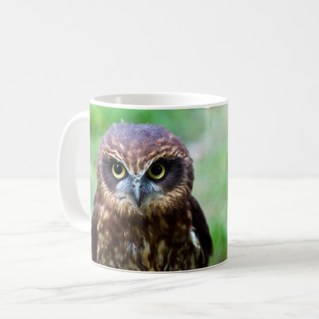 Caneca De Café Pequena Coruja Marrom Mug (Frente Esquerda)