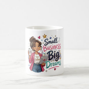 Caneca De Café Pequena Empresa Grandes Sonhos Menina Empreendedor