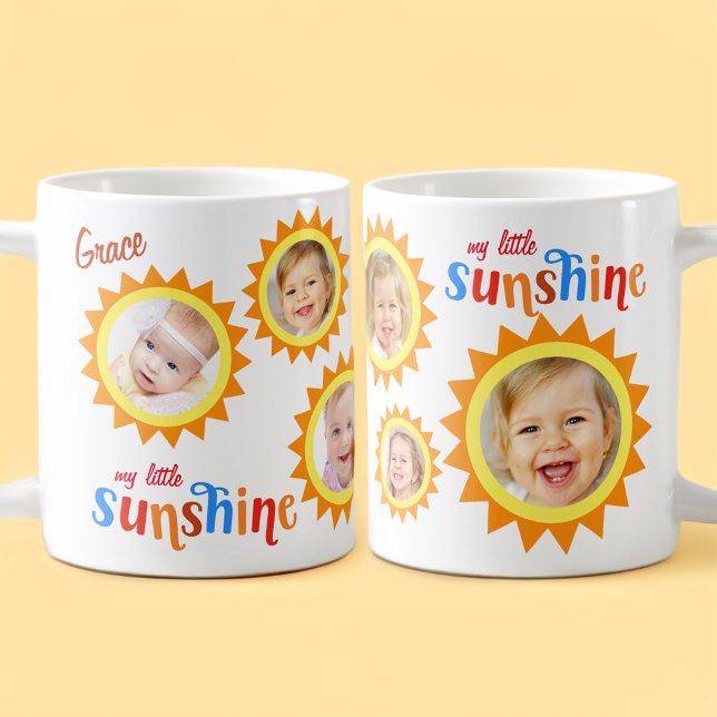 Caneca De Café Pequena Foto do bebê Milestone Sunshine (Little Sunshine Milestone Baby Photo Coffee Mug)