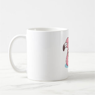 Caneca De Café Pequena Lama Bonita A Refrigeração Na Piscina Flam
