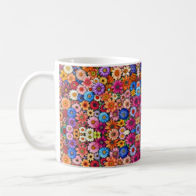 Caneca De Café Pequenas cabeças de flores bonitas (Esquerda)