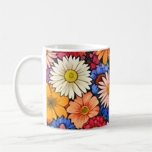 Caneca De Café Pequenas cabeças de flores bonitas