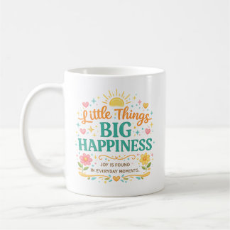 Caneca De Café Pequenas Coisas Grande Felicidade Colorido Inspira