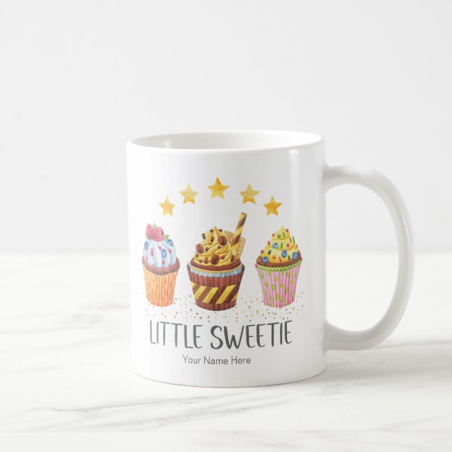 Caneca De Café Pequenas Cores Brilhantes Docinho Cupcakes Aquarel (Direita)