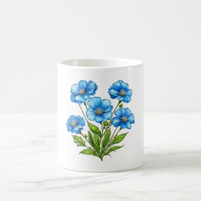 Caneca De Café Pequenas Flores Azuis (Centro)
