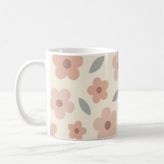 Caneca De Café Pequenas flores bonitas Nurserina Boho Cor Rosa Fl