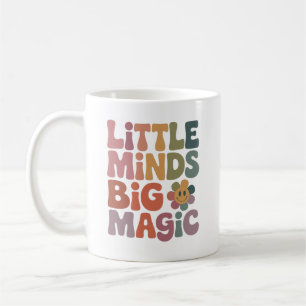 Caneca De Café Pequenas Mentes Grande Magia Citação Retro de Prof