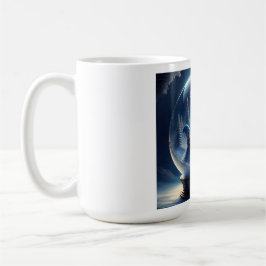 Caneca De Café Pequenas Pessoas Num Globo De Neve