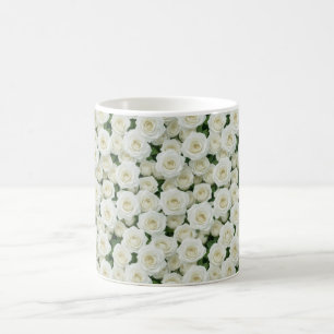 Caneca De Café Pequenas Rosas Brancas