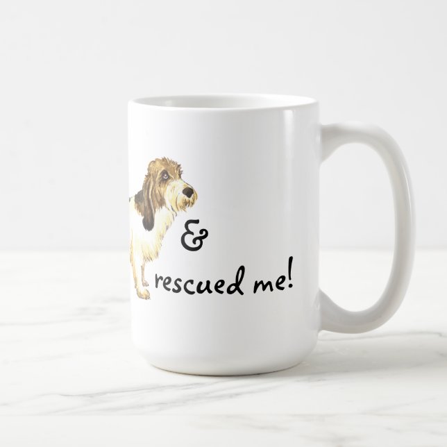 Caneca De Café Pequeno Basset Griffon Vendéen do salvamento (Direita)