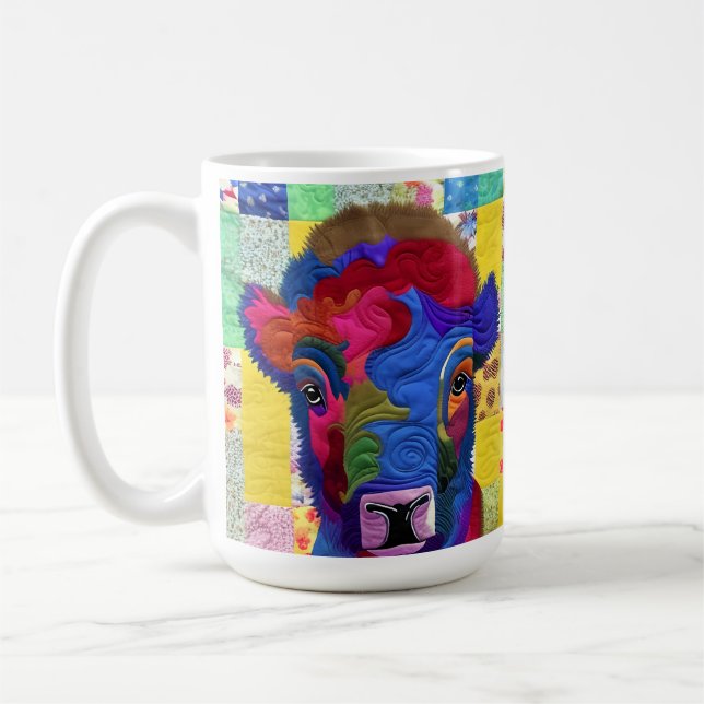 Caneca De Café Pequeno Bebê Bison Quilado Como Design (Esquerda)