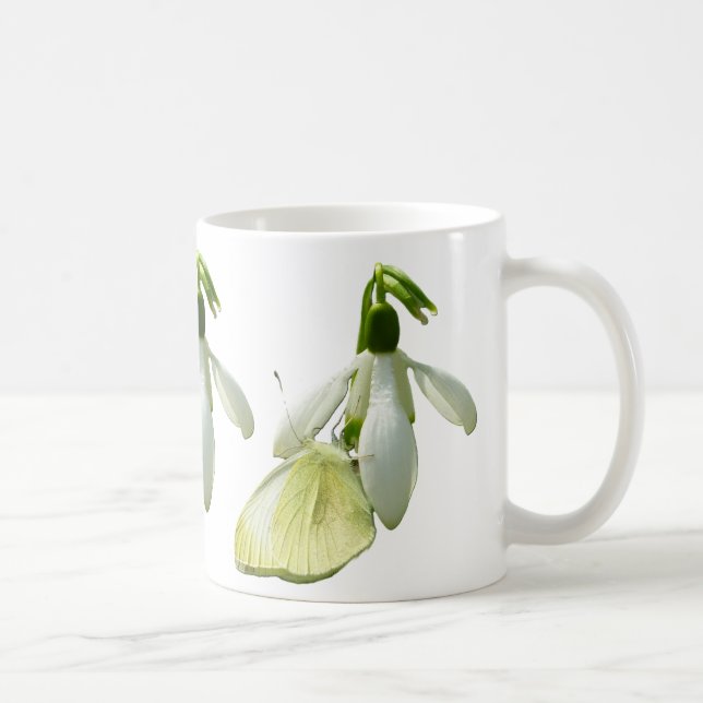 Caneca De Café Pequeno Branco no Snowdrop (Direita)