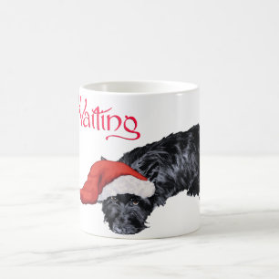Caneca De Café Pequeno cachorro Scottie esperando pelo Papai Noel