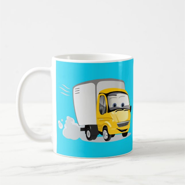 Caneca De Café Pequeno Caminhão de Cartoon Amarelo para Crianças! (Esquerda)