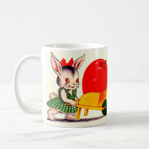 Caneca De Café pequeno coelho empurrando carrinho com excelente g